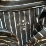 Athleta  Half-Zip Pullover Top in Black and White Stripes Photo 3