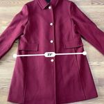 Kate Spade BURGUNDY PEARL BUTTONS A-line Wool Blend Coat size XL Photo 4