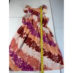 Elle Floral Dress Sleeveless Orange Pink Red Party Casual Sun Dress xs Photo 2
