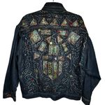 Vintage Painted Denim Jacket‎ Blue Size L Photo 3
