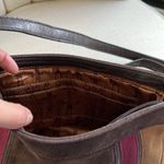 Tignanello Women’s Striped Suede Crossbody Bag Womens Multicolor Elegant Purse Brown Photo 13