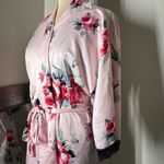 Apt. 9  Satin Pink and Red Floral Kimono Robe Photo 3