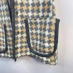 Vintage 60s 70s Patty Woodard Wool houndstooth Plaid Long mod Vest womens 10 S M Gray Size M Photo 2
