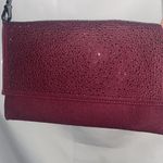 Neiman Marcus NWT NEMAN MARCUS SUEDE Elegant Burgundy GLITTERY Magnetic close crossbody Bag Photo 2