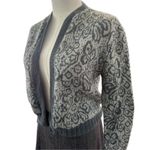 American Vintage Vintage OOAK hand knit open front cardigan in gray & cream medium Photo 4