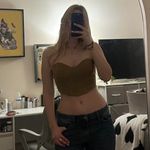 Forever 21 brown faux suede corset bustier strapless crop top size medium Photo 1