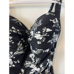 Niptuck Womens Floral Black Silver White Ruched Bodice One Piece Swim Suit 8 Photo 4