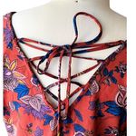 Torrid XHILARATION Boho Floral Lace Up Back Babydoll Smocked Top Blouse ~ Women's XL Photo 3