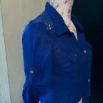 Mine LJ Crochet Accent Royal Blue Tie Up Front Top Size undefined Photo 1