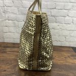 Michael Kors Flower Perforated Gold Leather Travel Tote Shoulder Handbag Photo 2