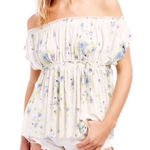 Free People We‎ the  Sam Off The Shoulder White Tea Combo Floral Top Sz Medium Photo 0