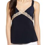 Anthropologie Bailey 44 Brianna Navy Lace Trim Satin Camisole Size Small Photo 0
