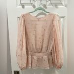 Vince Camuto  Foil Dot Smock waist top in Summer‎ Rose size Medium NWT Photo 8