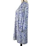 Lulus Medium Shifting Dears Mini Dress Floral Lined V-Neck 3/4 Sleeve Light Blue Photo 7