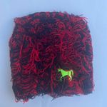 black furry punk wool beanie hat with neon horse look Multiple Photo 5