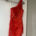 One Shoulder Formal Short Dress Red Size 4 Photo 1