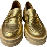 CYNTHIA RICHARD HAILEY 2.0 GOLD Metallic LEATHER Platform Loafers Shoes 7 / 38 Photo 1