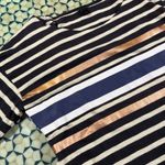 J.Crew  Striped Boat Neck Long Sleeve Shirt Metallic Accents Women's Size M Photo 2