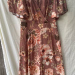 Flying Tomato  Floral Mauve long romper wide leg excellent pre owned condition Photo 0
