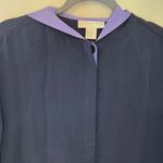 Doncaster  Navy Silk Hooded Jacket Photo 1