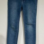 Woman’s Glitter Scape 6 Blue Jeans Straight Leg Stretch Rhine Stones Photo 0