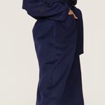 Badgley Mischka  Wool Navy Belted Trench Coat Photo 8