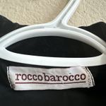 Vtg RoccoBarocco Women's 40 Ruffled Bolero Long Sleeve Black Gold Velvet Jacket Size M Photo 2