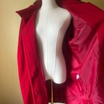 Vintage Dennis Basso Red Wool Cashmere Coat Hooded Faux Fur Trim Scarf Small Photo 9