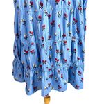 Free People Sundown Print Tunic Mini Dress M Allure Blue Combo Floral Button Tie Photo 7