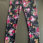 Bobbie Brooks Floral Patterned‎ Leggings Black Size L Photo 0
