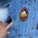 Disney Vintage 90s Mickey Mouse Patchwork Red Blue Denim Jean Jacket Photo 14
