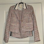 Anthropologie  pink tweed skirt suit set size 0 Photo 0