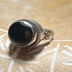 Sterling Silver Raised Black Onyx 925  Ring Photo 2