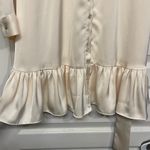 ZARA Women’s  Short Ruffled Satin Mini Belted Ivory Dress Size Small EUC #7682 Photo 6