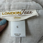 Londonjean Chino Short Sleeve Button Up‎ Top Jacket Linen Cotton Khaki Belted Sm Tan Photo 5