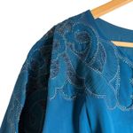 Sachin + Babi Wren Moroccan Blue Cape Embroidered Gown Size 10 Photo 6