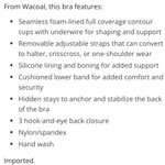 Wacoal Black Red Carpet Strapless Underwire 854119 Bra 36D NEW Photo 6