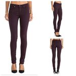 Rag and Bone /JEAN The Skinny Jeans 26 Denim Slim Bodycon Wine Burgundy Oxblood Photo 2