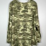 Terra & Sky  Women's Green Camo Long Sleeve V-Neck Plus Size T-Shirt 1X 16W 18W Photo 3