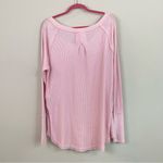 Free People  We the Free Pink Waffle Oversized Long Sleeve Blouse Size‎ Small Photo 5