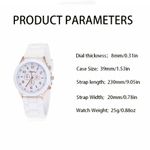 Geneva White and Gold Women's Watch and Necklace Set Photo 5