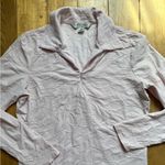 Casual Corner Pale Pink Floral Long Sleeve Top 1/4 Zip Size M Photo 1
