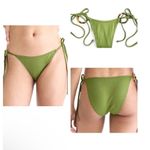 J.Crew  Wide-Rib Curved-Waist Cheeky String Bikini Bottom W/ Rings‎ Sz M NEW Photo 1