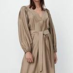 ZARA Belted Midi V-neck Dress Size Small Spring Summer SS21 Photo 6