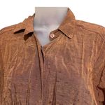 Vintage 80s Copper and Black Melange Pattern Button Down Collared Shirt Dress Brown Photo 3