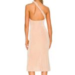 New Misha Size 12 Rose Gold Dune One Shoulder Ruched Midi Dress Photo 2