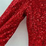 RTR One33 Social Red Sequin Drape Long Sleeve Sheath Mini‎ Dress Sz 4 Photo 11