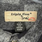 Triple Five Soul Shirt L Flannel Button Up Black Gray Plaid Roll Tab Lumberjack Size L Photo 6