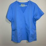FIGS blue V neck front pockets short sleeve unisex scrub top size XL Photo 0