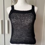 Crescent NWT  Crochet Black Tank Top, size S Photo 0